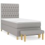 Cama box spring con colchón tela gris claro 100x200 cm de vidaXL, Camas y somieres - Ref: Foro24-3137373, Precio: 400,99 €, D...