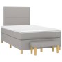 Cama box spring con colchón tela gris claro 120x200 cm de vidaXL, Camas y somieres - Ref: Foro24-3137061, Precio: 459,28 €, D...