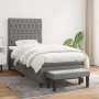 Cama box spring con colchón tela gris oscuro 90x200 cm de vidaXL, Camas y somieres - Ref: Foro24-3136806, Precio: 405,99 €, D...