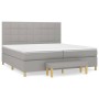 Cama box spring con colchón tela gris claro 200x200 cm de vidaXL, Camas y somieres - Ref: Foro24-3137181, Precio: 661,27 €, D...