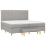 Cama box spring con colchón tela gris claro 200x200 cm de vidaXL, Camas y somieres - Ref: Foro24-3137181, Precio: 661,27 €, D...