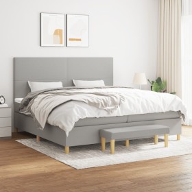 Box spring bed with light gray fabric mattress 200x200 cm by vidaXL, Beds and slatted bases - Ref: Foro24-3137021, Price: 659...