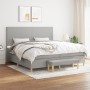 Cama box spring con colchón tela gris claro 200x200 cm de vidaXL, Camas y somieres - Ref: Foro24-3137021, Precio: 695,07 €, D...