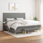 Cama box spring con colchón tela gris oscuro 200x200 cm de vidaXL, Camas y somieres - Ref: Foro24-3137022, Precio: 719,44 €, ...