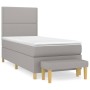 Box spring bed with light gray fabric mattress 100x200 cm by vidaXL, Beds and slatted bases - Ref: Foro24-3137053, Price: 389...