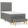 Cama box spring con colchón tela gris oscuro 90x190 cm de vidaXL, Camas y somieres - Ref: Foro24-3137118, Precio: 375,77 €, D...