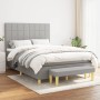 Box spring bed with light gray fabric mattress 140x200 cm by vidaXL, Beds and slatted bases - Ref: Foro24-3137157, Price: 563...