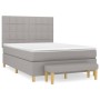 Box spring bed with light gray fabric mattress 140x200 cm by vidaXL, Beds and slatted bases - Ref: Foro24-3137157, Price: 563...