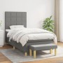 Cama box spring con colchón tela gris oscuro 100x200 cm de vidaXL, Camas y somieres - Ref: Foro24-3137134, Precio: 399,94 €, ...