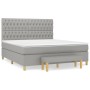 Cama box spring con colchón tela gris claro 180x200 cm de vidaXL, Camas y somieres - Ref: Foro24-3137413, Precio: 705,10 €, D...