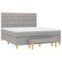 Cama box spring con colchón tela gris claro 180x200 cm de vidaXL, Camas y somieres - Ref: Foro24-3137413, Precio: 705,10 €, D...