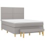 Cama box spring con colchón tela gris claro 140x200 cm de vidaXL, Camas y somieres - Ref: Foro24-3137077, Precio: 542,91 €, D...