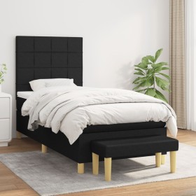 Cama box spring con colchón tela negro 80x200 cm de vidaXL, Camas y somieres - Ref: Foro24-3137111, Precio: 325,01 €, Descuen...