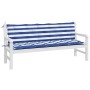 Garden bench cushions 2 pcs blue and white striped Oxford fabric by vidaXL, Cushions for chairs and sofas - Ref: Foro24-36172...