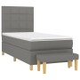 Cama box spring con colchón tela gris oscuro 90x200 cm de vidaXL, Camas y somieres - Ref: Foro24-3137126, Precio: 377,46 €, D...