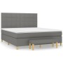 Cama box spring con colchón tela gris oscuro 160x200 cm de vidaXL, Camas y somieres - Ref: Foro24-3137166, Precio: 607,34 €, ...