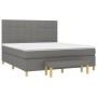 Cama box spring con colchón tela gris oscuro 160x200 cm de vidaXL, Camas y somieres - Ref: Foro24-3137166, Precio: 607,34 €, ...