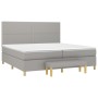 Cama box spring con colchón tela gris claro 200x200 cm de vidaXL, Camas y somieres - Ref: Foro24-3137101, Precio: 677,20 €, D...