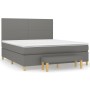 Cama box spring con colchón tela gris oscuro 160x200 cm de vidaXL, Camas y somieres - Ref: Foro24-3137006, Precio: 594,28 €, ...