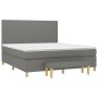 Cama box spring con colchón tela gris oscuro 160x200 cm de vidaXL, Camas y somieres - Ref: Foro24-3137006, Precio: 594,28 €, ...