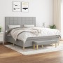 Cama box spring con colchón tela gris claro 180x200 cm de vidaXL, Camas y somieres - Ref: Foro24-3137173, Precio: 671,20 €, D...