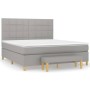 Cama box spring con colchón tela gris claro 180x200 cm de vidaXL, Camas y somieres - Ref: Foro24-3137173, Precio: 677,02 €, D...