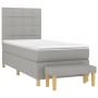 Cama box spring con colchón tela gris claro 90x190 cm de vidaXL, Camas y somieres - Ref: Foro24-3137117, Precio: 371,30 €, De...