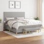 Cama box spring con colchón tela gris claro 160x200 cm de vidaXL, Camas y somieres - Ref: Foro24-3137005, Precio: 618,50 €, D...