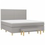 Cama box spring con colchón tela gris claro 160x200 cm de vidaXL, Camas y somieres - Ref: Foro24-3137005, Precio: 618,50 €, D...