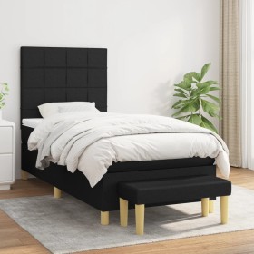 Cama box spring con colchón tela negro 90x200 cm de vidaXL, Camas y somieres - Ref: Foro24-3137127, Precio: 358,99 €, Descuen...