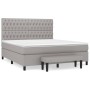 Cama box spring con colchón tela gris claro 180x200 cm de vidaXL, Camas y somieres - Ref: Foro24-3136853, Precio: 678,43 €, D...