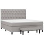 Cama box spring con colchón tela gris claro 180x200 cm de vidaXL, Camas y somieres - Ref: Foro24-3136853, Precio: 678,43 €, D...