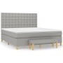 Cama box spring con colchón tela gris claro 180x200 cm de vidaXL, Camas y somieres - Ref: Foro24-3137493, Precio: 650,92 €, D...