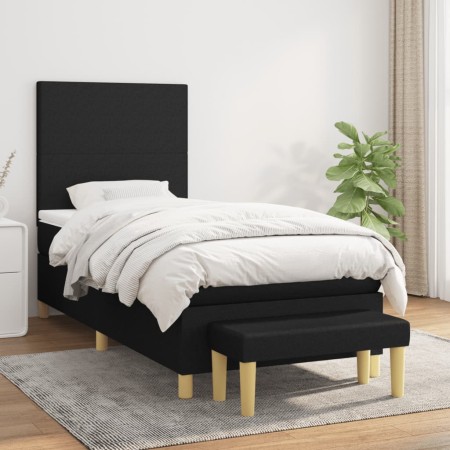 Cama box spring con colchón tela negro 80x200 cm de vidaXL, Camas y somieres - Ref: Foro24-3136951, Precio: 321,67 €, Descuen...