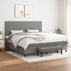 Cama box spring con colchón tela gris oscuro 200x200 cm de vidaXL, Camas y somieres - Ref: Foro24-3136462, Precio: 663,95 €, ...