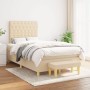 Box spring bed with cream fabric mattress 120x200 cm by vidaXL, Beds and slatted bases - Ref: Foro24-3137386, Price: 479,29 €...