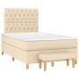 Cama box spring con colchón tela color crema 120x200 cm de vidaXL, Camas y somieres - Ref: Foro24-3137386, Precio: 483,08 €, ...