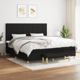 Box spring bed with black fabric mattress 200x200 cm by vidaXL, Beds and slatted bases - Ref: Foro24-3137183, Price: 724,11 €...