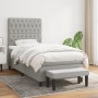 Cama box spring con colchón tela gris claro 100x200 cm de vidaXL, Camas y somieres - Ref: Foro24-3136813, Precio: 387,13 €, D...