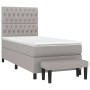 Cama box spring con colchón tela gris claro 100x200 cm de vidaXL, Camas y somieres - Ref: Foro24-3136813, Precio: 387,13 €, D...