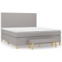 Cama box spring con colchón tela gris claro 180x200 cm de vidaXL, Camas y somieres - Ref: Foro24-3137013, Precio: 666,99 €, D...