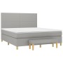 Box spring bed with light gray fabric mattress 180x200 cm by vidaXL, Beds and slatted bases - Ref: Foro24-3137013, Price: 666...