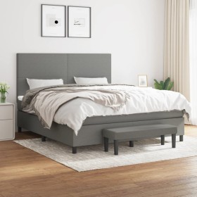 Box spring bed with dark gray fabric mattress 180x200 cm by vidaXL, Beds and slatted bases - Ref: Foro24-3136454, Price: 665,...