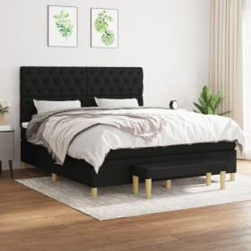 Cama box spring con colchón tela negro 160x200 cm de vidaXL, Camas y somieres - Ref: Foro24-3137407, Precio: 676,99 €, Descue...