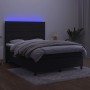 Box spring bed with mattress and LED black velvet 140x200 cm by vidaXL, Beds and slatted bases - Ref: Foro24-3136187, Price: ...