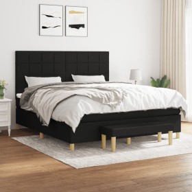 Box spring bed with black fabric mattress 160x200 cm by vidaXL, Beds and slatted bases - Ref: Foro24-3137167, Price: 615,12 €...