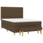 Cama box spring con colchón tela marrón oscuro 140x200 cm de vidaXL, Camas y somieres - Ref: Foro24-3137400, Precio: 582,46 €...