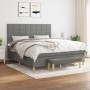 Cama box spring con colchón tela gris oscuro 180x200 cm de vidaXL, Camas y somieres - Ref: Foro24-3137174, Precio: 711,09 €, ...