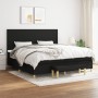 Box spring bed with black fabric mattress 200x200 cm by vidaXL, Beds and slatted bases - Ref: Foro24-3137023, Price: 650,28 €...