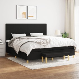 Box spring bed with black fabric mattress 200x200 cm by vidaXL, Beds and slatted bases - Ref: Foro24-3137023, Price: 701,52 €...